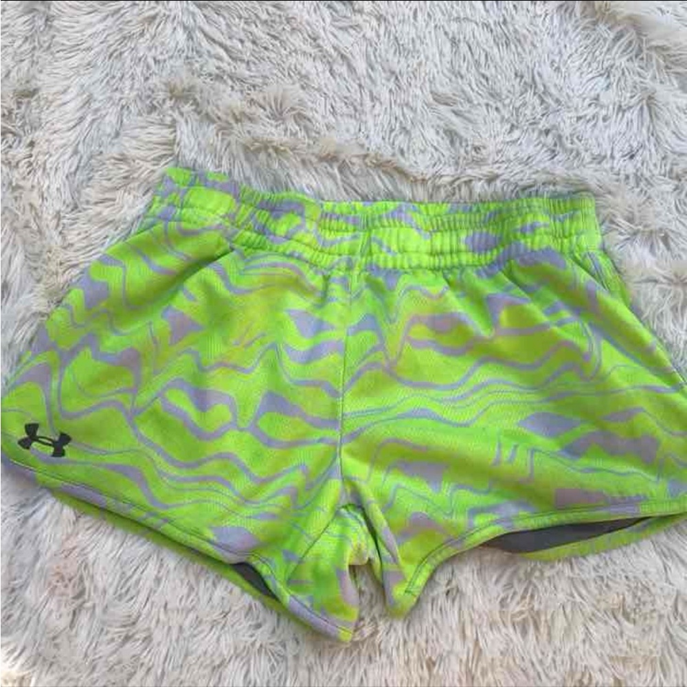 Under Armour Women's Lime Green Patterned Shorts